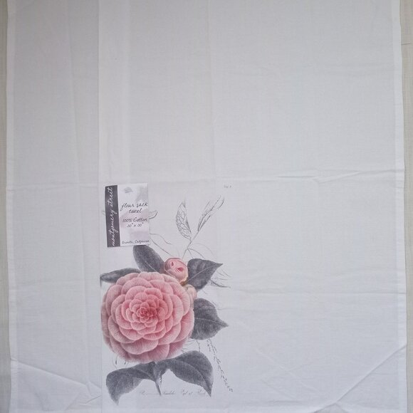 Montgomery Street Camellia Cotton Flour Sack Dish Towel 30" x 30" Floral Nature - Picture 4 of 4